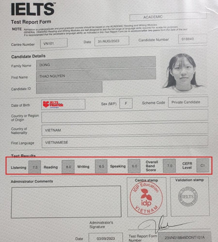 Học vi&ecirc;n cơ sở Phan Văn Trị ho&agrave;n th&agrave;nh mục ti&ecirc;u 7.0 IELTS