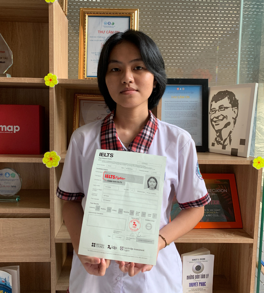 Nữ sinh tăng 1.5 điểm IELTS trong v&ograve;ng một th&aacute;ng rưỡi v&agrave; kết quả đạt 7.0 IELTS overall