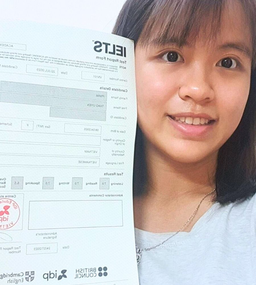 Nữ sinh 2k5 xuất sắc đạt 7.0 IELTS sau lần thi đầu ti&ecirc;n