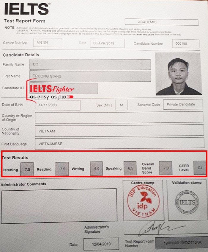 học viên review IELTS Fighter 2