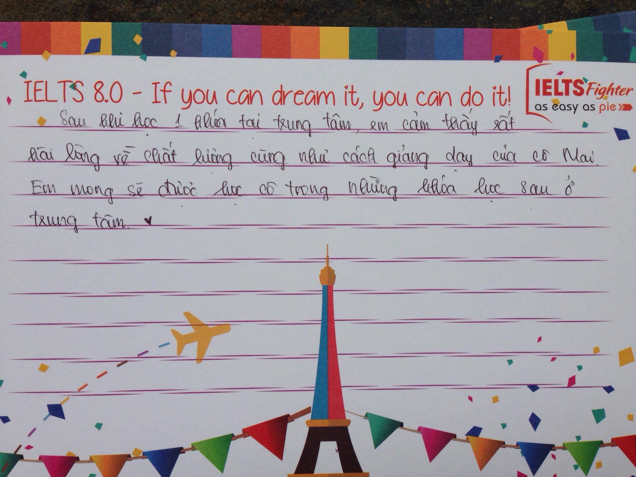 Cảm nhận học viên lớp Pre134 IELTS Fighter