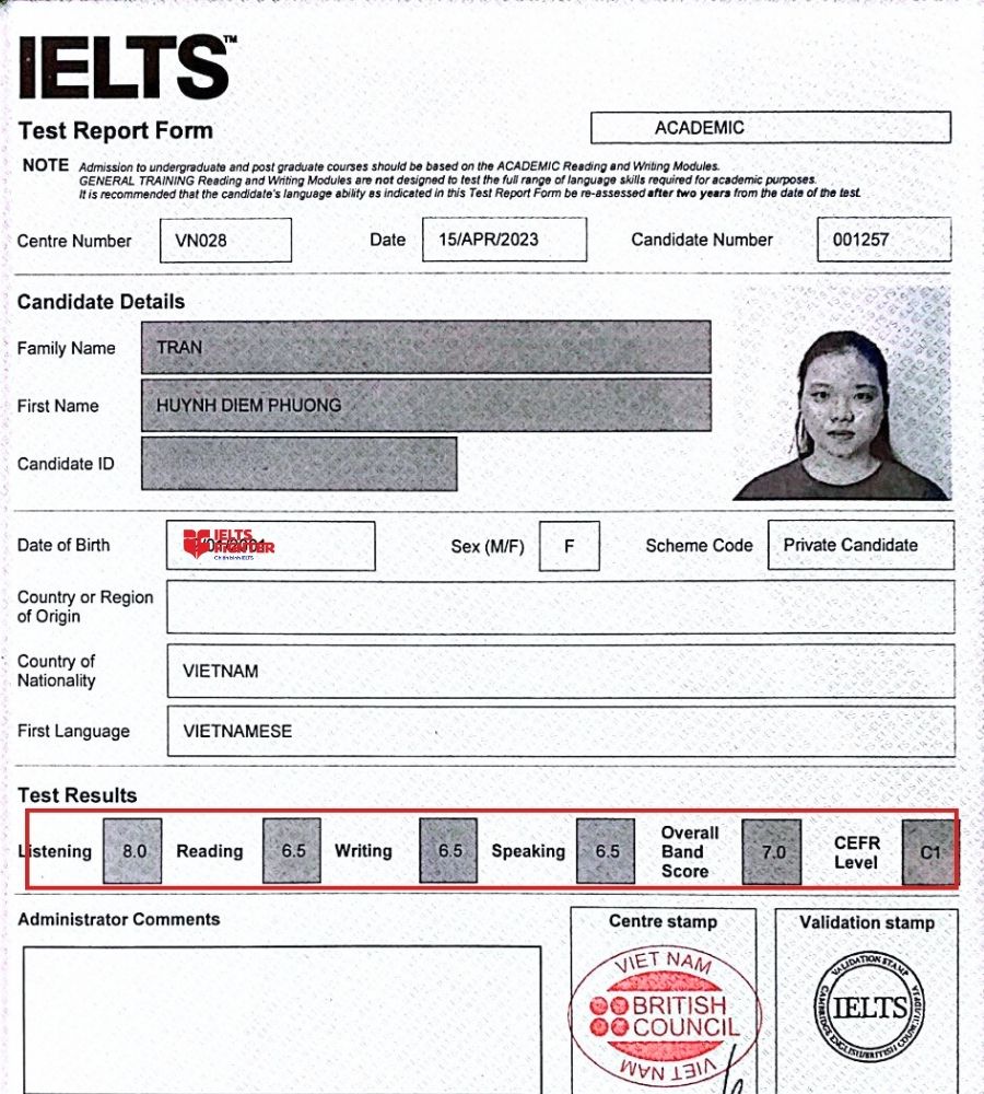 Học vi&ecirc;n IF V&otilde; Văn Ng&acirc;n xuất sắc mang về bảng điểm 7.0 IELTS